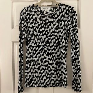 Diane Von Furstenberg Printed Mesh Top